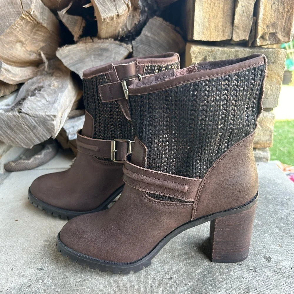 Chinese Laundry Layla‎ women’s metallic ankle two toned brown boots Sz-8.5 H
